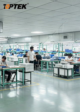 Commercial mortise lock assembly workshop at TOPTEK factory