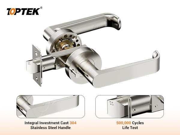 Push button privacy lever set manufacturer TOPTEK Privacy Leverset with Tubular Latch for commercial interior doors
