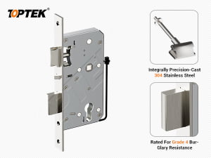 One-piece stainless steel investment cast latch bolt for commercial mortise lock