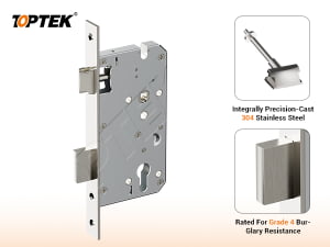 EN 12209 Grade 3 Mortise Lock with European lock body structure