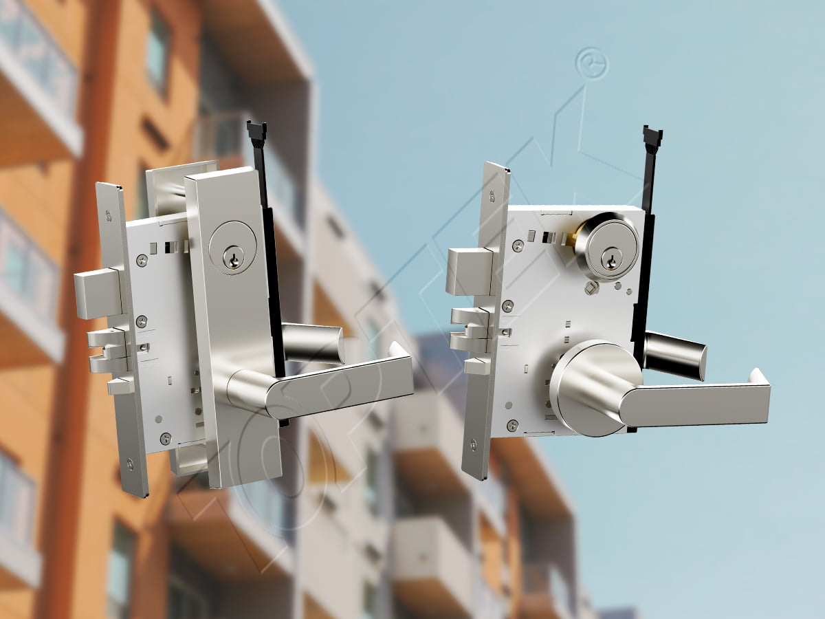 Commercial-grade mortise lock for apartment unit doors