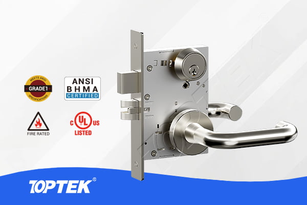 ANSI Mortise Lock Functions F13 corridor dormitory function on TOPTEK ANSI Grade 1 mortise lock
