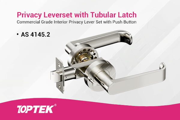 TOPTEK AS 4145.2 D8 500,000-cycle Privacy Leverset with Tubular Latch, push button privacy function and 304 stainless steel lever