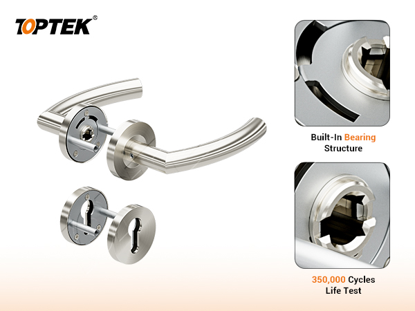 TOPTEK commercial lever handle and rose for fire-door hardware coordination
