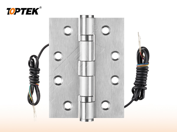 TOPTEK EN 1935 electric butt hinge E2BB with 2, 4, 6 or 8-wire concealed power transfer for an access-control door