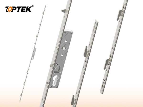 TOPTEK PD1000 multipoint lock assembly shown as a non-automatic function comparison reference