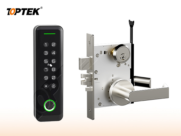 TOPTEK electronic mortise lock with round rose trim reference