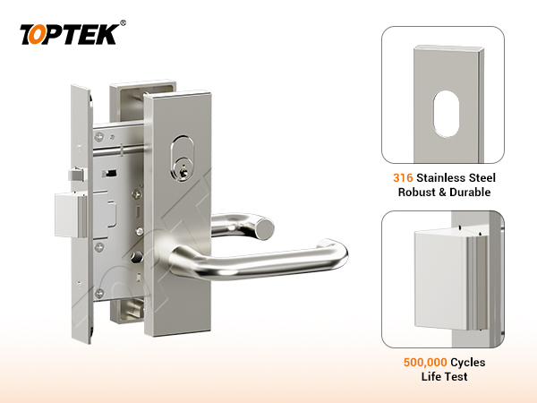 TOPTEK Australian mortice lock with escutcheon lever trim
