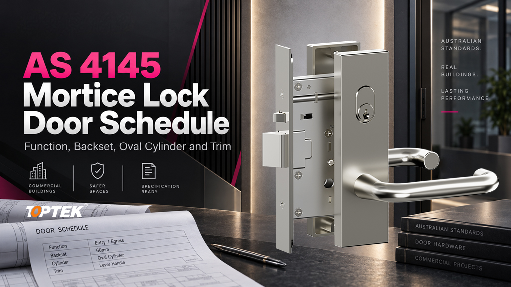 AS 4145 Mortice Lock Door Schedule: Function, Backset, Oval Cylinder and Trim