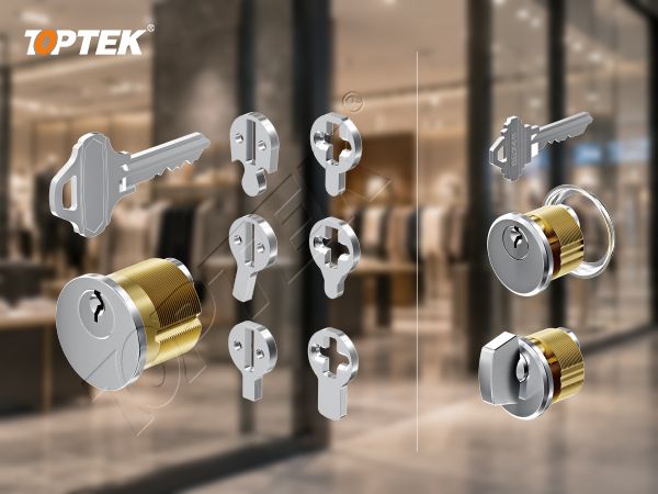 TOPTEK AMMC01 conventional mortise cylinder and cam options for format comparison