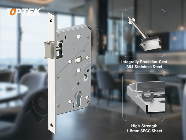 TOPTEK EN72LL passage mortise lock illustrating a separate OEM function reference