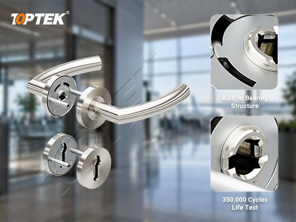 TOPTEK EU004 lever handle product scene for reviewing a complete handle set