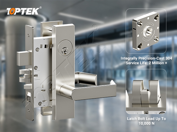 TOPTEK TKAMEC9200 escutcheon lever trim for an ANSI mortise lock OEM sample review